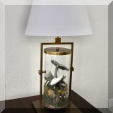 D08. Glass terrarium lamp. 34”h 